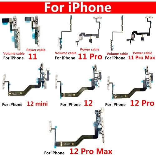 New Power Switch On/Off Button Volume control Key Button Flex Cable For Iphone 11 12 Pro Max 12 mini
