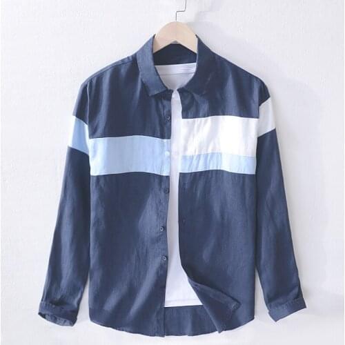 New arrival long-sleeved 100% linen shirts men brand casual summer shirt mens tops fashion breathable shirt male chemise