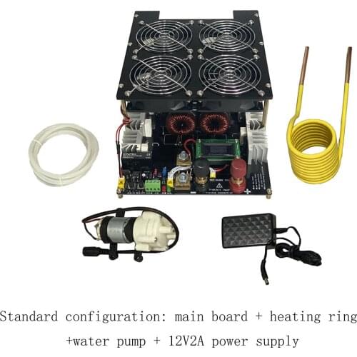 NEW 5000W ZVS Induction Heater High frequency Induction Heating PCB Board Melted Metal + Coil+Pump