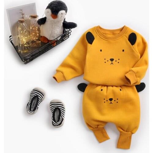 Boys Clothing Pullover Sweatshirt Top + Pant 2 Pcs Winter Autumn Girls Toddler Kids Cartoon Cute Outfit Suit Children Clothes