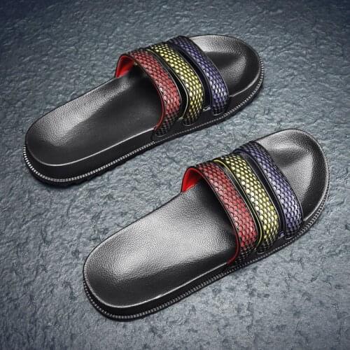 Off-Bound Summer Men Slippers Colorful Indoor Home Slides Bathroom Slippers Casual Loafers Outdoor Clogs Garden Shoes Beach Mule
