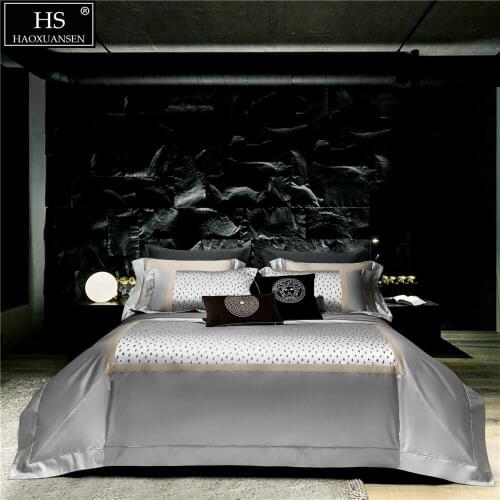 Wild Leopard Print Design With Silver Fabric Bedding Sets 4Pieces Yarn Dyed Jacquard Bed Linens Duvet Cover Pillowcase Bedsheet