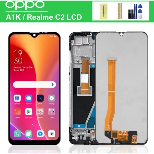 6.1'' Original LCD for OPPO Realme C2 LCD display touch panel screen digiziter sensor assembly for OPPO RMX1941 A1K lcds replace