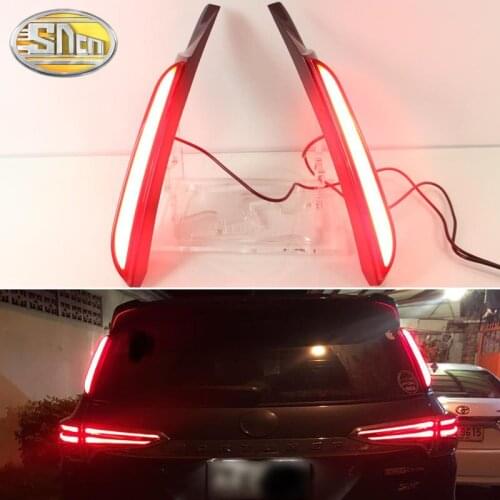 2-in-1 Functions LED Reflector Lamp Rear Fog Lamp Bumper Light Brake Pillar Light Reflector For Toyota Fortuner 2015 - 2020