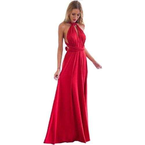 Plus Size Sexy Women Multiway Wrap Convertible Boho Maxi Club Red Bandage Long Dress Party Bridesmaid Infinity Robe Longue Femme