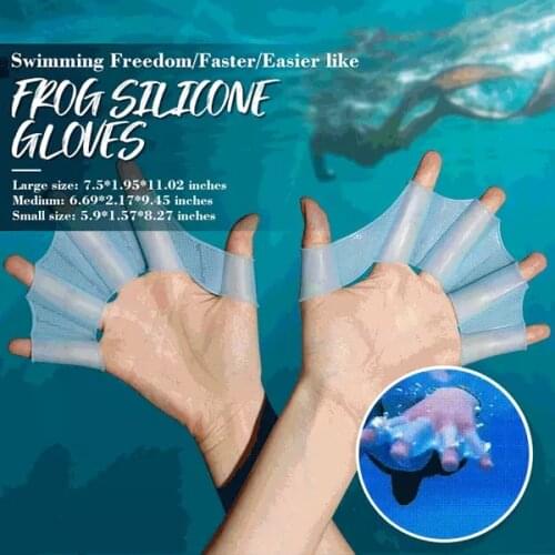 Men Women Child Silicone Swim Pool Sports Professional Training Swimming Half finger Hand Fins Webbed Gloves Paddles Equipment