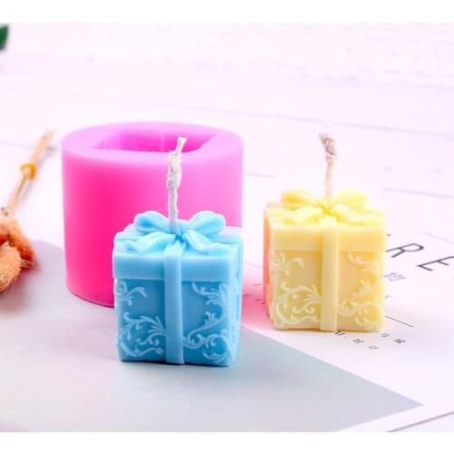 Gift Box Candle Mold DIY Candle Aromatherapy Handmade Soap Lotion Bar Wax Crayon Bath Bomb Mould Craft Decoratio