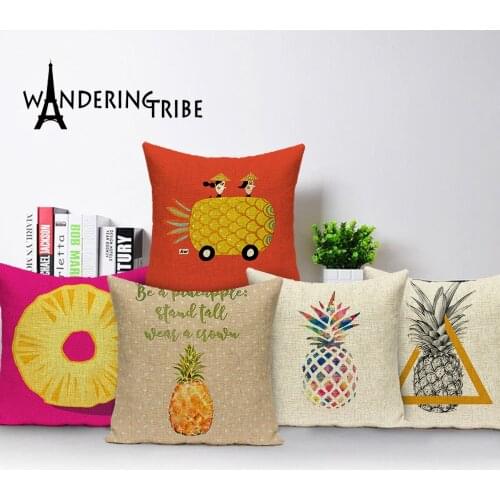 Pineapple Pillow Cover Tropical PlantsCushions Decorative Custom Linen Cover Cushion Botanical Cushion Home Decor Cushion Covers