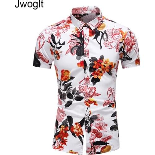45KG-120KG Flowers Print Hawaiian Shirts Men Autumn Button Down Short Sleeve Shirts Big Size 5XL 6XL 7XL Male Blouse