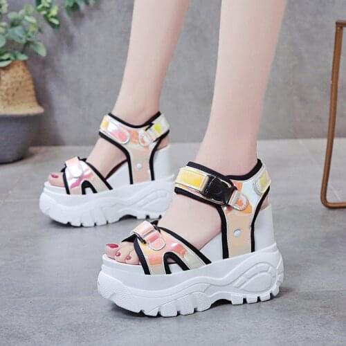 Height Increasing Platform Sandals Women Bottom 2020 Chunky Heel Student Summer Beach Shoes Sandalias Mujer