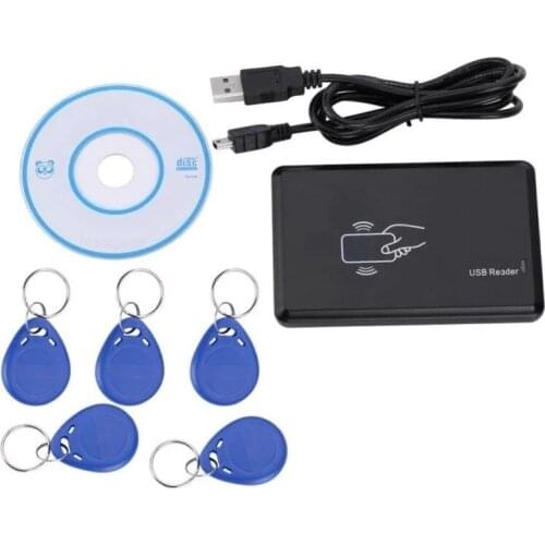 Reader/Writer Copier/Writer Programmer 125KHz RFID EM4305 T5577 5Pcs Writable Rewritable Blue Token Tag Card USB Interfce