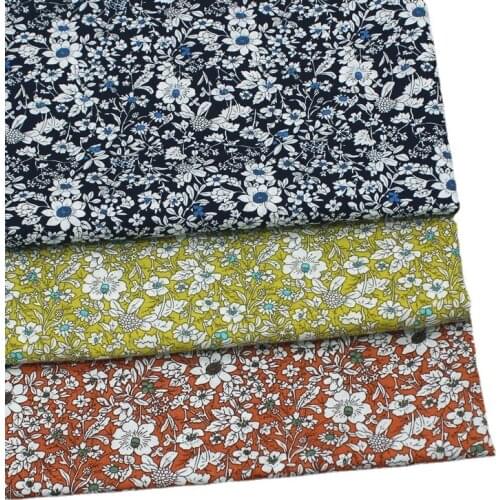 Wide 58" 100% Cotton Plain Poplin Printed Fabric Scarf Dress Shirt Material By the Half-Metre Small Floral