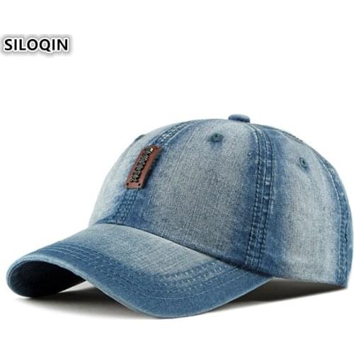 SILOQIN Washed Denim Hat Adjustable Size Mens Baseball Caps 2019 New Womens Ponytail Fashion Cowboy Hats Snapback Cap Unisex