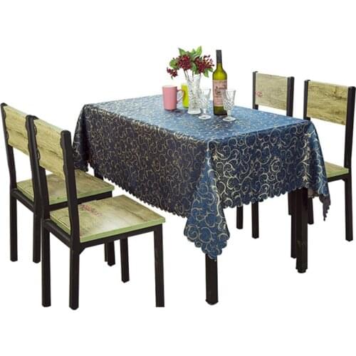 Europe Luxury Crocheted Gold Leaf Polyester Table Cloth Hotel Restaurant Rectangular Tablecloth Home Decorative Table Cover