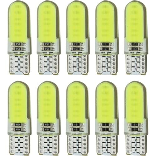 10 pieces T10 COB LED W5W Bulb White Car Signal Light 12V 12SMD Silicone waterprof Wedge Side Turn Parking Lamp Clearance Lights