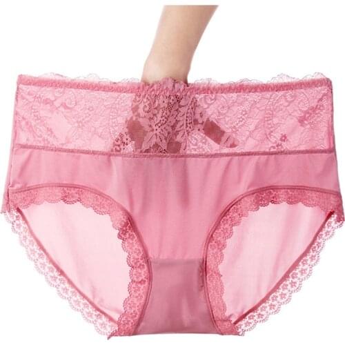 Summer Thin Cool Lady Intimates Womens Briefs Sexy Lingerie Fashion Lace Flower Hollow Plus Size 7XL Underwear Women Panties