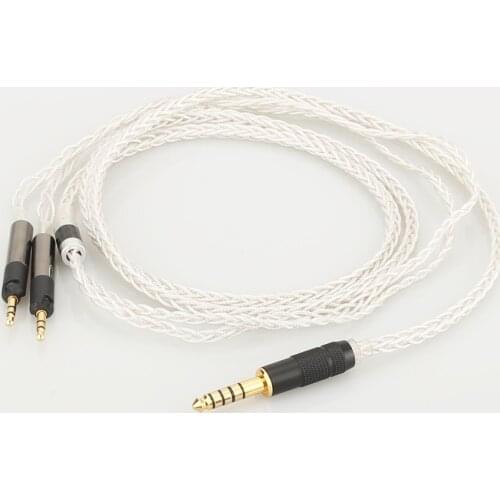 High Quality Audiocrast 2.5mm/3.5mm/4.4mm Balanced 8 Cores Silver Plated Headphone Cable for ATH-R70X