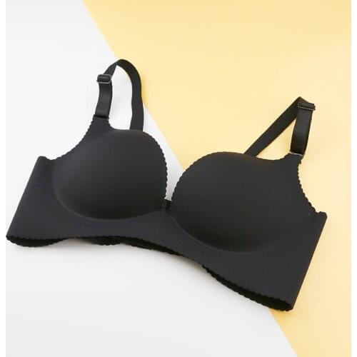 Yasemeen Sexy Black Underwear Push Up Bras Seamless Wire Free One Piece Push Up Bras for Women Minimizer Underwear Gather