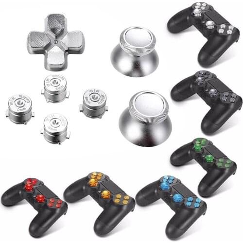 Yuanlin 7 pcs Replacement ABXY Buttons Thumbsticks D-Pad Kits Durable Game Replacement for Sony PS4 Controller 게임 액세서리