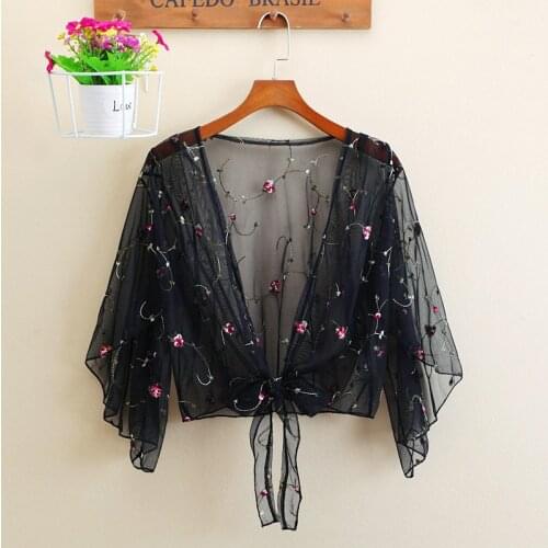 Women Long Sleeve Beach Cover Up Bathing Suit Swimsuit Floral Tops Cardigan Thin Coat Casual Party Outwear Blouse Cover Up