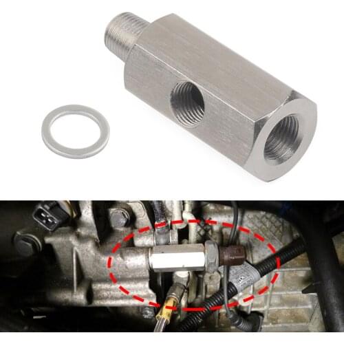 1/8" BSPT Oil Pressure Sensor Tee to NPT Adapter Turbo Supply Feed Line Gauge T