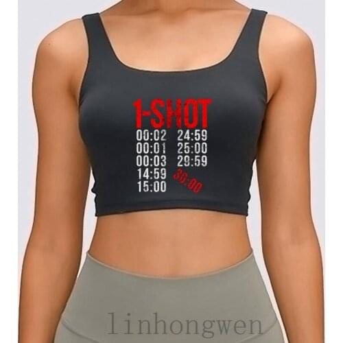 1 Shot Women Tank Top Basic Printed Round Collar Standard Family Interesting Summer Crop Top