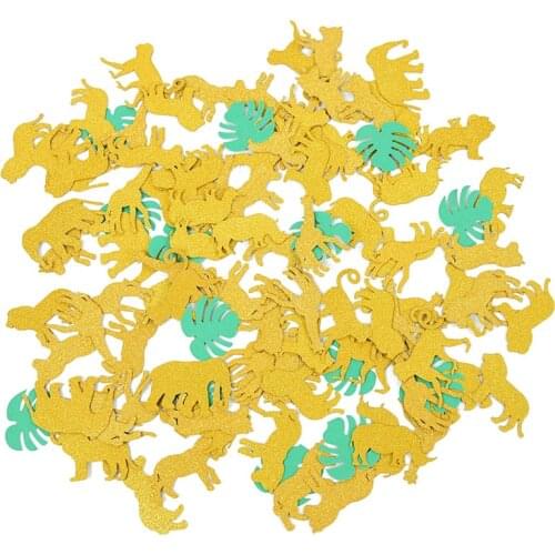 100 Pcs/Pack Turtle Leaf Cute Jungle Animal Glitter Confetti for Birthday Baby Shower Party Decor Table Scatter Throw Confetti