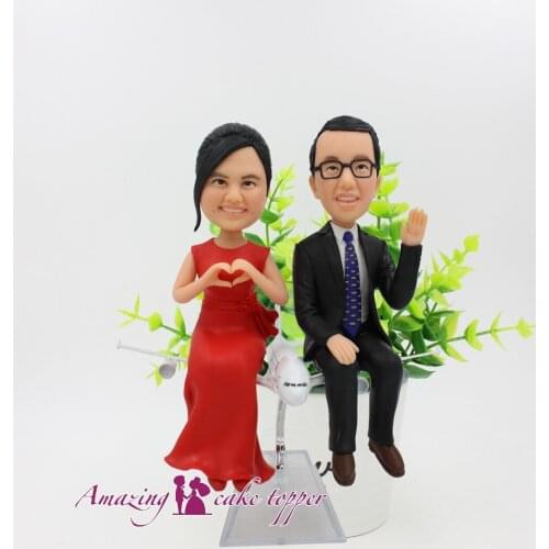 2019 AMAZING CAKE TOPPER ToysDimple red dress beauty got married sculpture Groom Gifts Ideas Customized Figurine Valentines Day