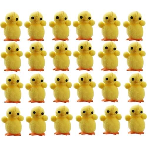 24Pcs Easter Chick Decoration Cute Small Fluffy Chenille Baby Chicks DIY Easter Egg Bonnet Decor for Kids