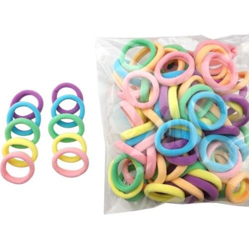 50Pcs/Set Solid Color Hair Ropes Seamless Hair Tie Hair Band Elastic Ponytail Holder For Women Girls Hair Accessories