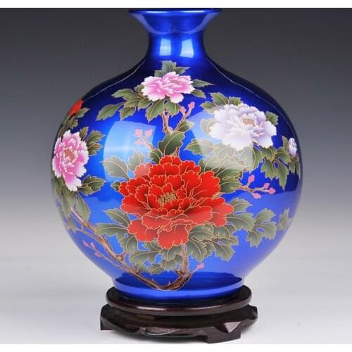 Antique Jingdezhen Chinese Flower Vase For Wedding Decoration Ceramic Vase Vintage Chinese Crystal Glaze Vase For Hotel