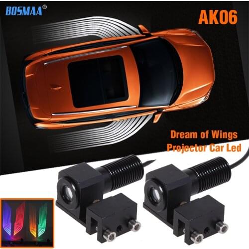 Bosmaa Car/motorcycles led door projector shadow light fog warning light welcome emergency signal light wings lamp Big Heatsink