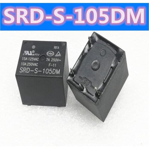 Free shipping: 10PCS SRD-S-105DM 5VDC SRD-S-112DM 12VDC SRD-S-124DM 24VDC 4PINS 10A Power Relay New original