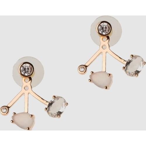 Amorita boutique trendy silver color crystal drop earrings