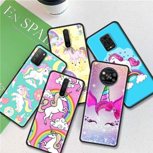 Tpu Case For Xiaomi Mi Poco X3 NFC 10T Pro 9T 11 CC9 CC9E Note 10 Lite Silicone Soft Cover Phone Capas Cute Cartoon Unicorn