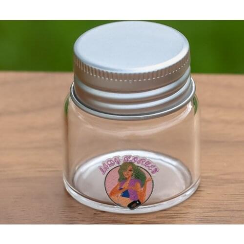LADY HORNET 3pcs Glass Stash Jar Pill Box Multi-Use Vacuum Seal Portable Storage Container for Tobacco Herbs