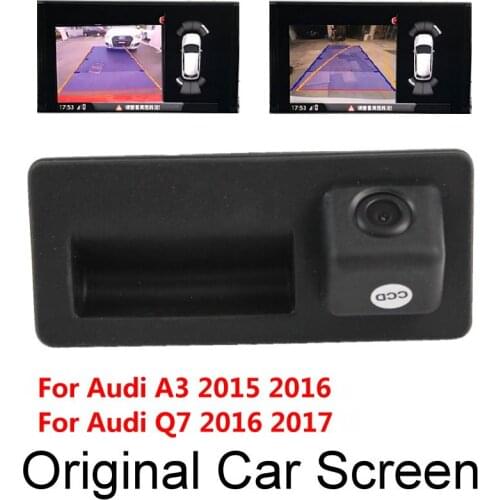 For Audi A3 Q7 2015 2016 2017 Original Car Screen Dynamic Trajectory Upgrade Reverse Image Parking Rear Camera Trunk Handle