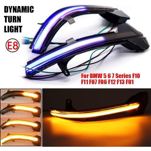 2pcs For BMW 5 6 7 Series F10 F11 F07 F06 F12 F13 F01 LED Rear View Mirror Dynamic Indicator Blinker Repeater Light