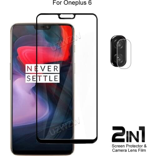 For OnePlus 6 Front Screen Protector Protective Tempered Glass & Camera Lens Film