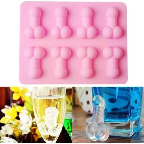 Sexy Penis Cake Mold Dick Ice Cube Tray Silicone Mold Ice Tools Sugar Moulds Chocolate Candle Mould Cream Soap Craft Forms G3H3