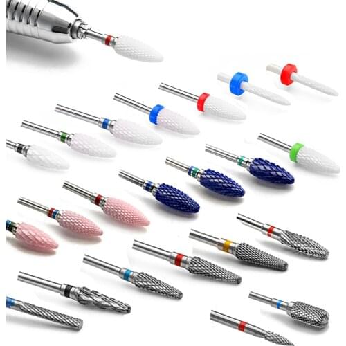1pc Ceramic Carbide Milling Cutter Manicure Nail Drill Bit Burr For Electric Machine Nail Pedicure Tools