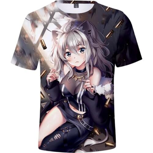 HOLOLIVE VTuber Shishiro Botan 3D Printed Spring Summer Preppy Men/Women Street Clothes T-shirt Streetwear Kawaii style