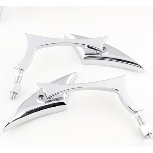 Chrome/Black Motorcycle 8mm 10mm Spear Blade Mini Rearview Mirrors For Harley Softail Sportster Street Glide Fat Boy