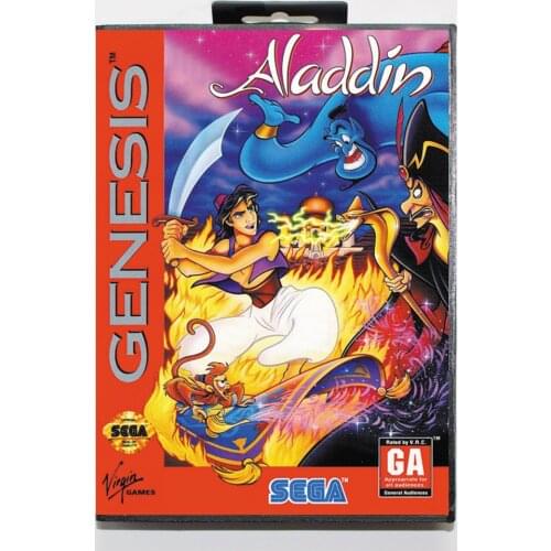 Aladdin 16bit MD Game Card For Sega Mega Drive/ Genesis with Retail Box