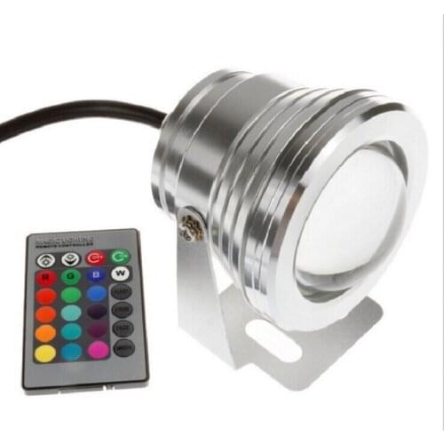 Ip68 10w Dc12v Rgb Led Underwater Submersible Spot Light Landscape Lamp For Garden Fountain Telecontrol Driving Remote Control