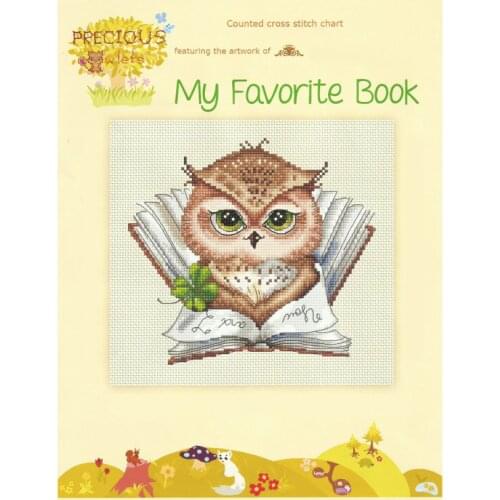 Gold Collection Chic Counted Cross Stitch Kit The Owl Reading My Favorite Book High Quality Embroidery Sets Free Shipping