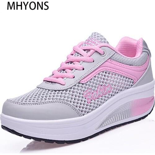 MHYONS Summer shoes hollow large net surface womens shoes thick soles EVA portable sports single shoes