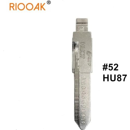 5pcs HU87 #52 Lishi 2 In 1 Key Blade Uncut Metal Shearing Teeth Blank Engraved Line Blade for Suzuki/New Alto/Swift