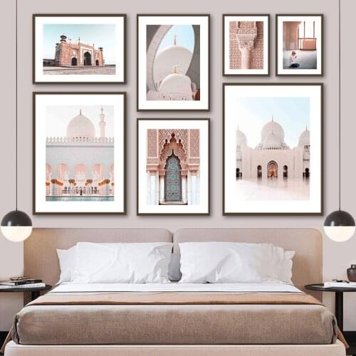 Morocco Mosque Taj Mahal Islamic Believer Wall Art Canvas Painting Nordic Posters And Prints Wall Pictures For Living Room Decor