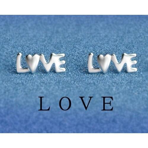 Metal Hollow Letter "LOVE" Studs Earrings Love Silver Color Studs Earrings Womens Leisure Party Jewelry Valentines Day Gift